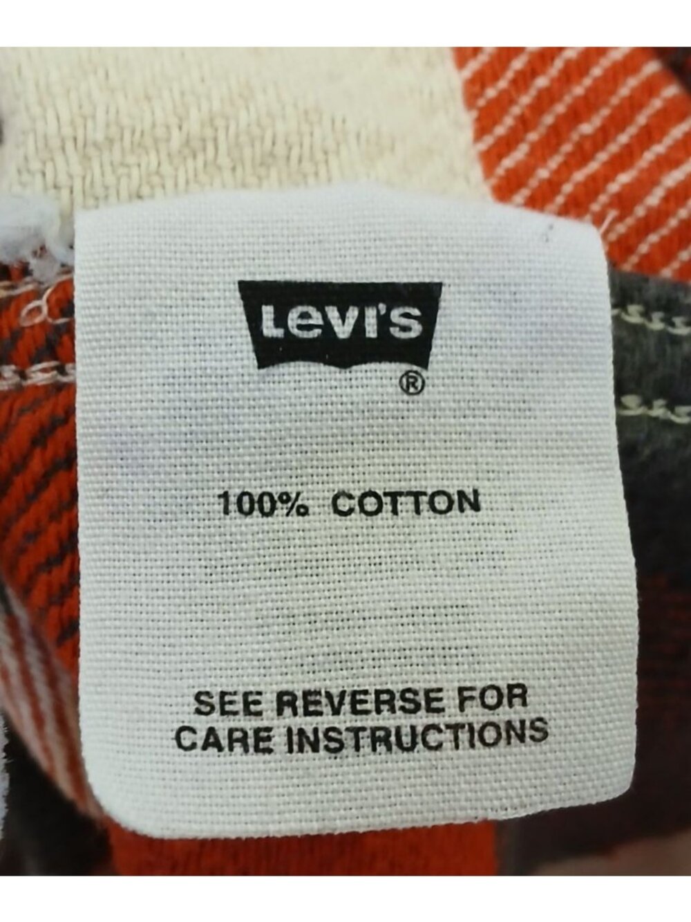 Levis Red & White Plaid Cotton Button-Up Shirt XX-Large Long Sleeve Chore #I-3 - Picture 4 of 10